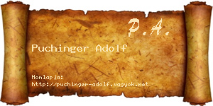 Puchinger Adolf névjegykártya